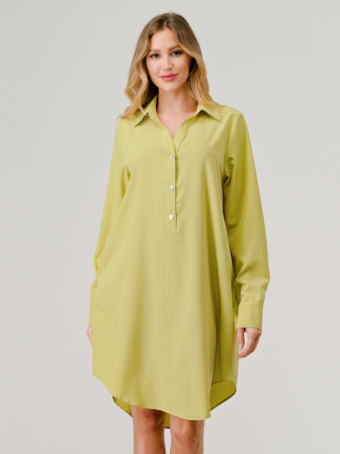 Silex Collared Casual Yellow Citrine Dress