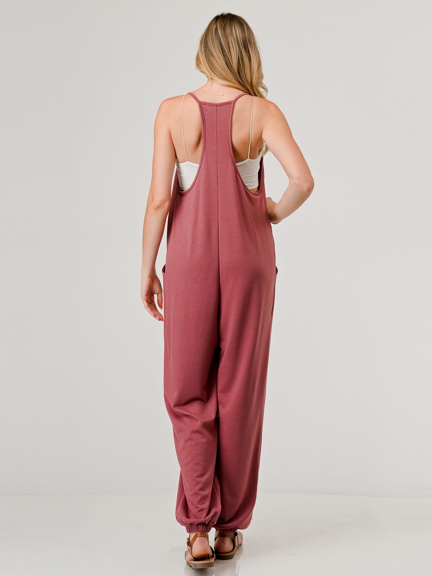 French Terry Relaxed Fit Harem  Pants Jumpsuit