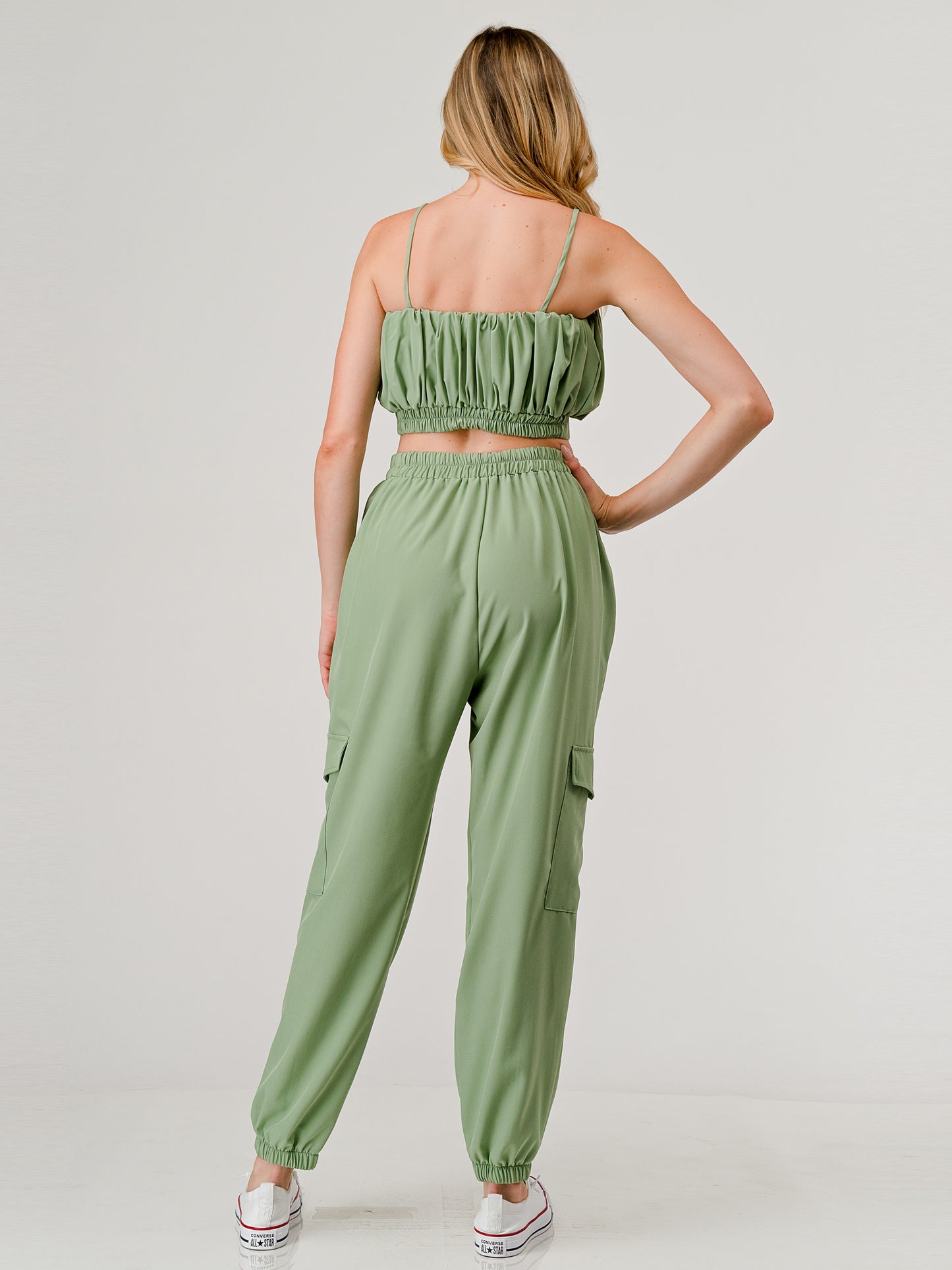 Silex Volume Tube Top Cargo Pants Set