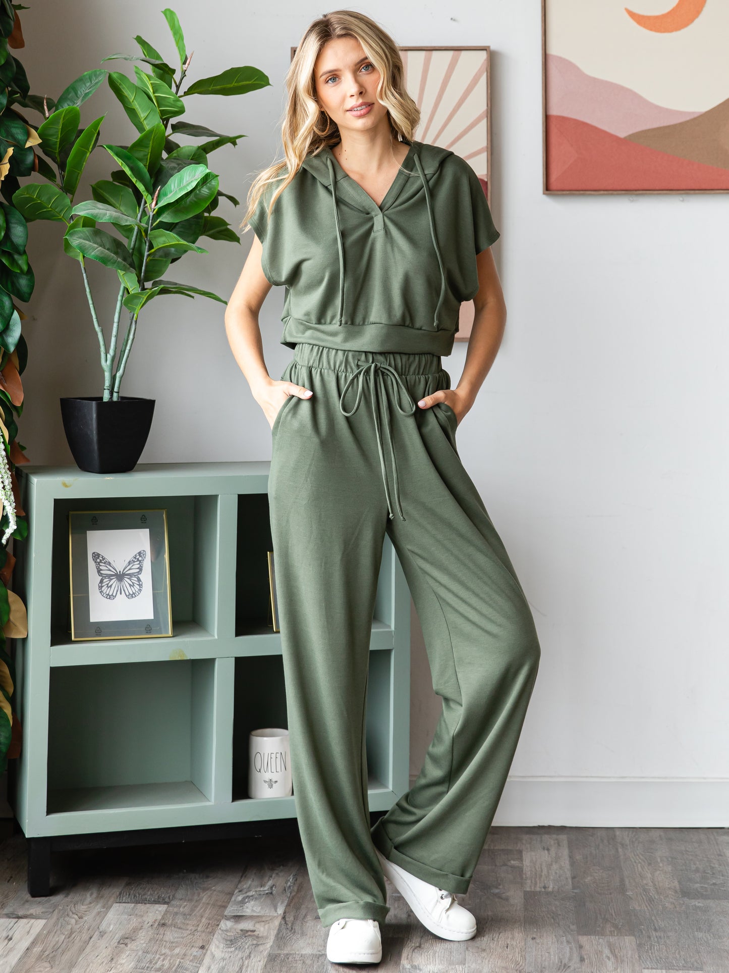 FRENCH TERRY Wide Fit Cuff Pants
